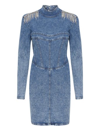Frillygz Short Dress Dresses Jeans Dresses Blå Gestuz*Betinget Tilbud