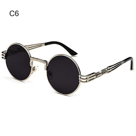 Runda Steampunk Solglasögon Metallram Solglasögon C6 C6