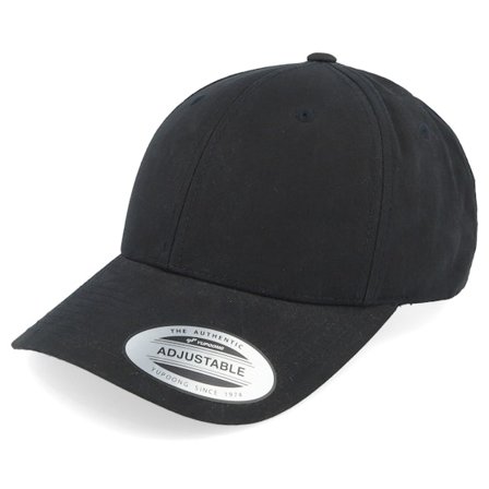 Yupoong - Waxed Black Adjustable Adjustable Black Cap - @ Hatstore