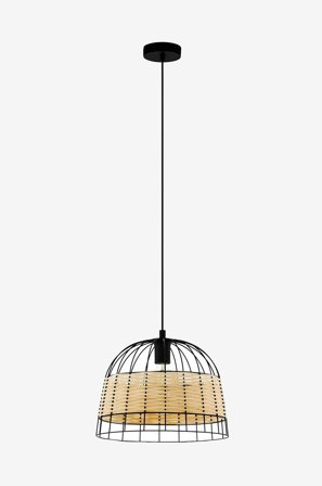 EGLO - Riippuvalaisin Light Anwick Black /Rattan 370 mm - Musta - Riippuvalaisimet - - Homeroom