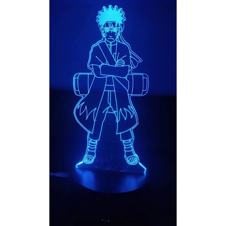 Kakashi 3D-lampe med 7 farger, dekorativ nattlys med USB-lading, jule- og bursdagsgaver til kvinner, menn, gutter og jenter (KK)