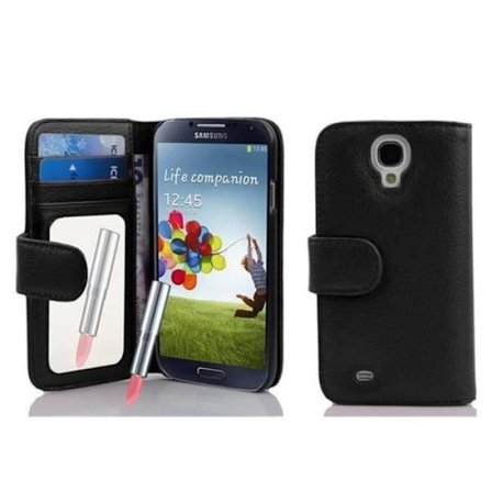 Cadorabo Fodral till Samsung Galaxy S4, JET BLACK spegeldesign magnetlås