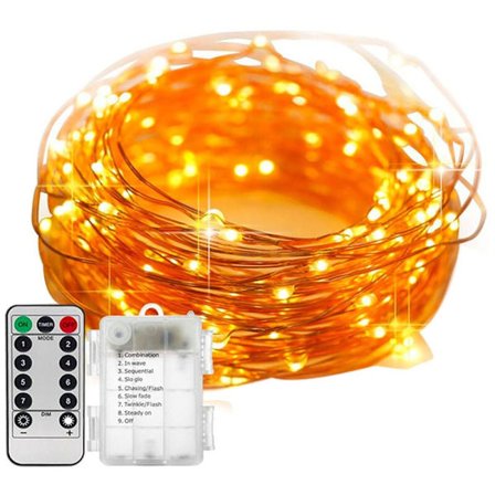 (10 meter 100 lampor - varmvit) Utomhus ljusslinga Nyårs ljusslinga, för inomhus och utomhus, semesterdekorati