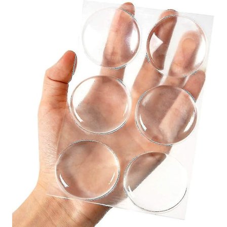 Dørknott Veggbeskytter, 6 stk Transparent Runde Myke Gummidørhåndtak Veggbeskytter Selvklebende