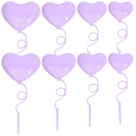 40 stk. hjerteformede balloner, kagepynt, fødselsdagskagepynt, romantisk Valentinsdag kagepynt til pigefestkagedekorationer, dyb lilla[D]