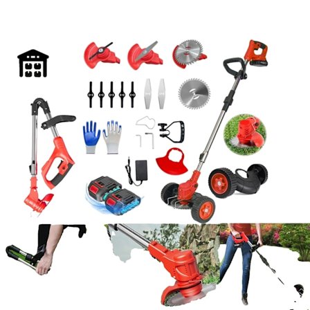 21V Langaton Ruohotrimmeri, Säädettävä Korkeus, 3-in-1 Leikkuuterät,EU