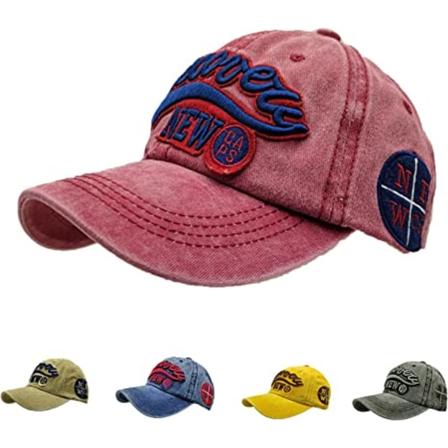 Baseball keps i bomull, justerbar, tvättad, klassisk pappahatt, vintage Wa