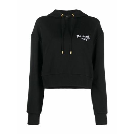 Balmain, Hoodies Zwart, Dames, Maat:M