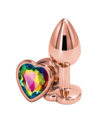 Rose Gold Rainbow Heart Small