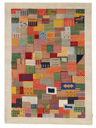 Noué À La Main Gabbeh Loribaft Tapis 174X242 De Laine Beige/Marron