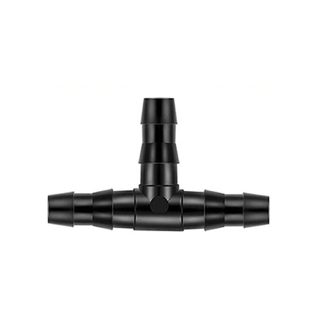 100 stk. 4/7 mm Plast T-kobling for slange, Barbert T-kobling for hageslange, Dryppvannings T-skjøt, for hagevanningssystemer, Plen