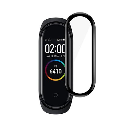 Skärmskydd Xiaomi Mi Smart Band 4/5 - Härdat Glas Svart