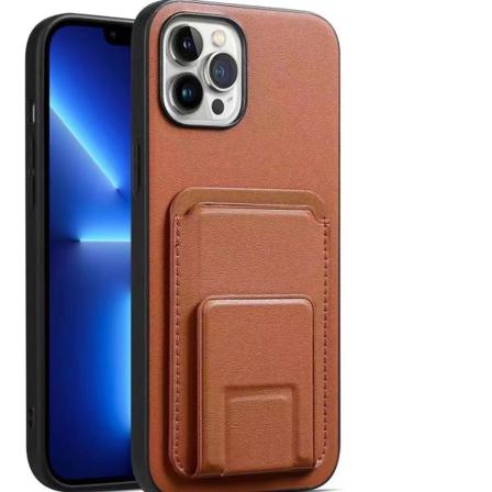 ‘iphone 14 Pro‘ Skal M Stark Magnet Avtagbar Korthållare M Ställ Brun