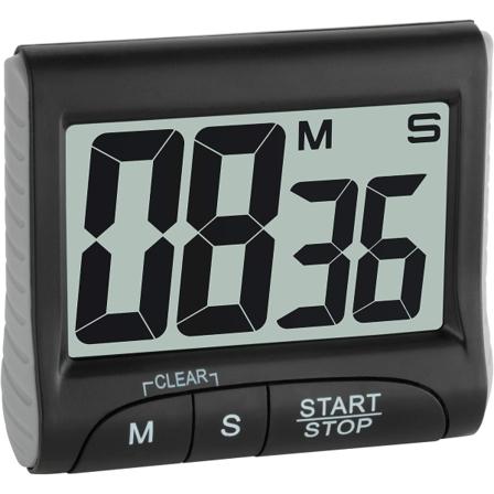 Digitalt eggtimer og stoppeklokke, elektronisk eggstoppeklokke, med display, store tall, kjøkkenutstyr, korttidsalarmklokke, opptil 99min 59s