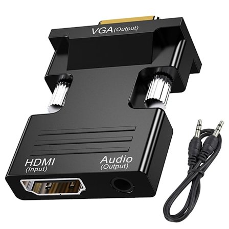 HDMI til VGA Adapter med 3.5mm AUX