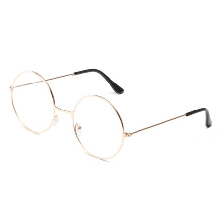 Retro runde briller gullmetallklart glass uten styrke