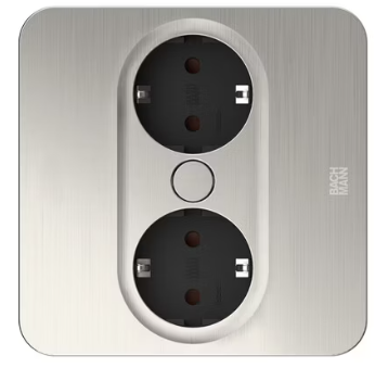 Rutab 946.001 Stikkontakt firkantet, avtakbart lokk Rustfritt stål, Strømbrytere & vegguttak