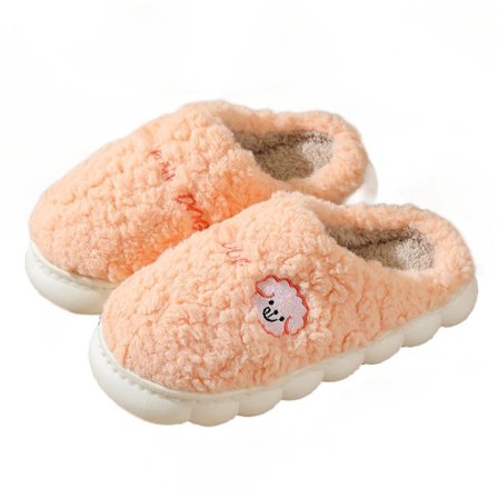 Bomullstøvler, bomullsfår stil innendørs hjemmestil ull tøfler, fortykket sklisikker varm vinter tøfler