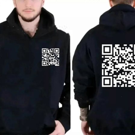 Sjov Fu QR-Kode Hoodie, Fuck You QR-Kode Hoodie, QR Scan Kode Joke Sjov Hoodie