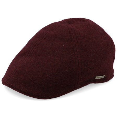 Stetson - Rød flatcap Caps - Texas Wool/Cashmere Burgundy Flat Cap @ Hatstore