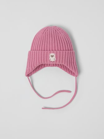 Polarn O. Pyret - Rib knit hat wool blend - 48|50 - Childrenswear - pink