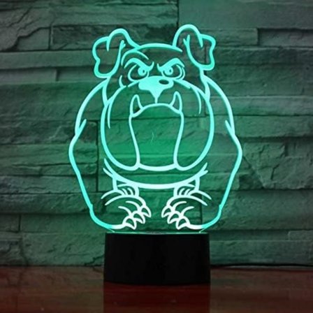 WJ 3D Hund Natlampe Bordlampe Optisk Illusion Lamper 16 Farveskiftende Lys LED Bordlampe Jul Hjem Kærlighed Fødselsdag Børn Børn Dekoration Legetøj 