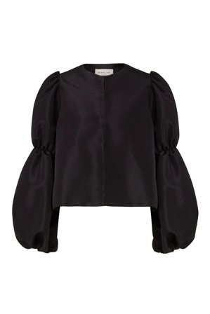 Zoey Double Pouf Sleeve Blouse Black S