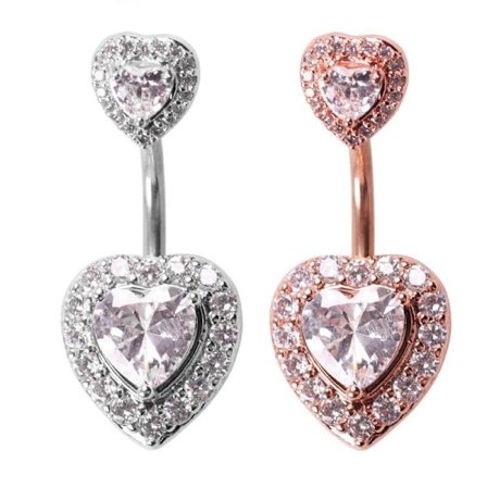 Forgyldt Navle Ring til Krop med Krystal Zirkon