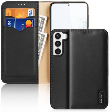 Dux Ducis Hivo etui Samsung Galaxy S23+ flip etui lommebokstativ RFID-blokkering svart