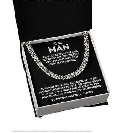 Til Min Mand Ægtemand Kæreste Rustfrit Stål Cubansk Kædehalskæde Til Ham, Romantiske Fødselsdagsgaver Til Ham, Bedste Smykker Til Mænd, Smykker Til 