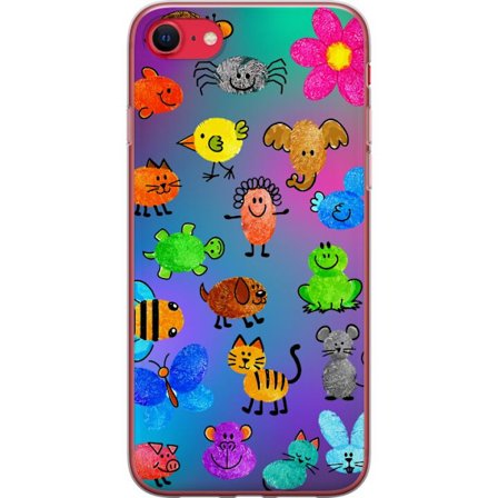 Kompatibel Mobilcover til Apple iPhone 7 Little Scribble Friends