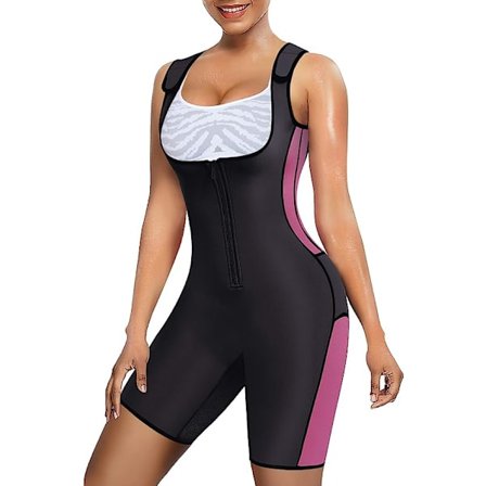 Kvinners Full Body Shapewear Sport Sweat Neoprene Suit, Midjetrener Bodysuit med Justerbar