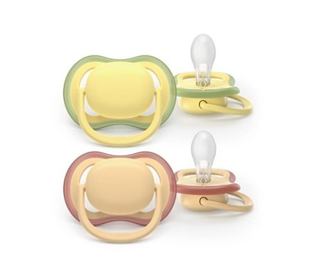 Philips Avent Ultra Air Gul/Orange 2-Pak 0-6 mdr, Børn & Forældre, Sutter, Silikonesutter