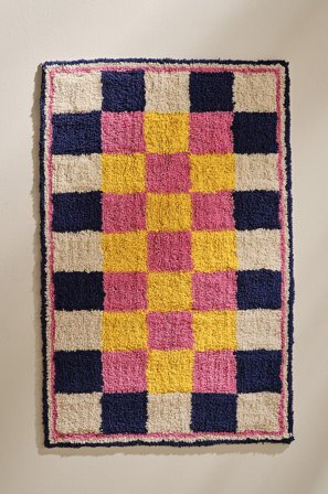 Jotex - Badematte Bomull/Bomull Gul/rosa/mørk blå MAY - Kjøp Baderomsmatter hos Jotex