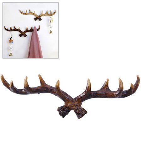 Multi Purpose Hartshorn Väggkrok Väggkappa Nycklar Väskor Klädkrok Heminredning