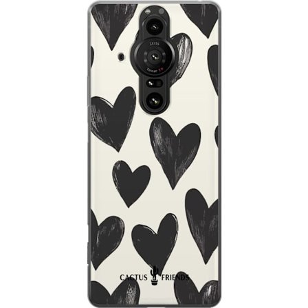 Kompatibel Mobilcover til Sony Sony Xperia Pro-I Cactus and Friends - Bold Black Love Pattern