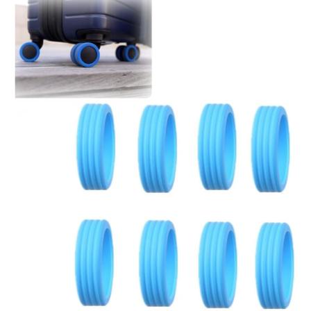 8 st. Resväskehjulsöverdrag, Resväskehjuls Skydd, Silikon Resväskehjulsöverdrag Ljudlösa Blue