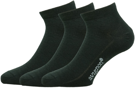 Avignon Merinostrumpor Sneaker Low 3-Pack Svart