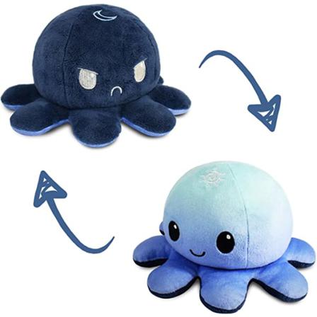 Härlig Octopus Plyschleksak Barnpresent, Dubbelsidig Vändbar O