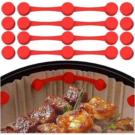 Silikone Airfryer Magnetiske Strips Airfryer Papirholder Temperaturresistent med 4 Magnetiske Silikonespænder til Airfryeren for at Sikre Bagepapir
