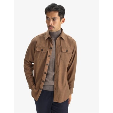 John Henric Overshirt Herr Ull Skjortor Brun S