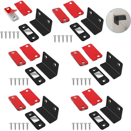 Skab Dør Magnet 6 Stykker Tynd Magnetisk Lås, Dør Magnet, Skab Magnet (Sort)