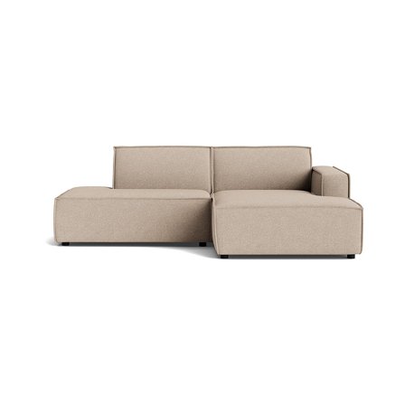 Lyon Lille Chaiselong Sofa, Højrevendt Open End - Loop Beige - 247x160x80cm - Kompakt Design til Små Stuer & Studielejligheder - Chaiselong Sofa