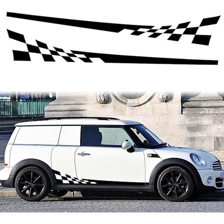 1 par vanntette grafiske striper rutete racing flagg side striper