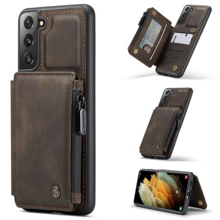 Samsung Galaxy S21 Plus - Caseme Skal Med Plånboksfunktion - Mör Brown Brun