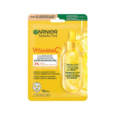 Garnier Viso Maschera in Tessuto Vitamina C 36g - Maschera Illuminante