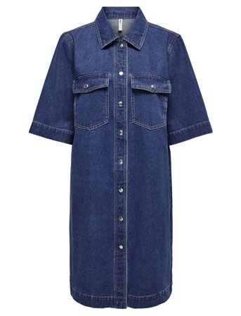 ONLY | Onlbelle S/S Button Dress Dnm Gua Noos | S