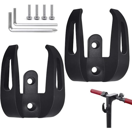 2 Fremre Kroker, Elsparkesykkel, Dobbel Krokdesign, Multifunksjonell Krok, Sparkesykkel Tilbehør for Xiaomi M365/M365 Pro