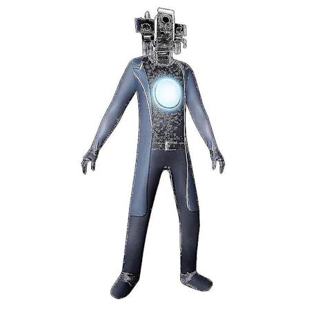 4-9 År Barn Skibidi Toalett Kostyme Tv Mann Kameramann Speakerman Halloween Fest Bodysuit Gaver-Xin B 7-8 Years