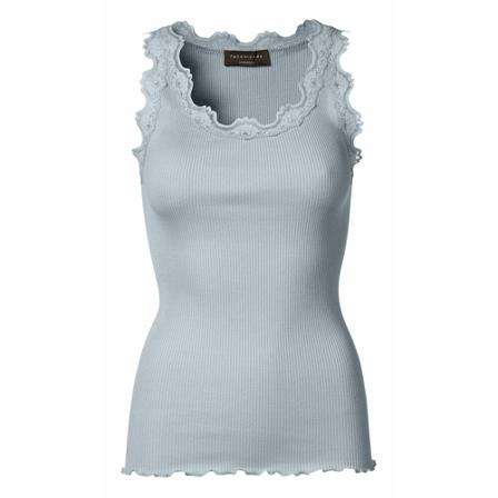 Rosemunde Silk Top Regular w/Vintage Blå, Dame
